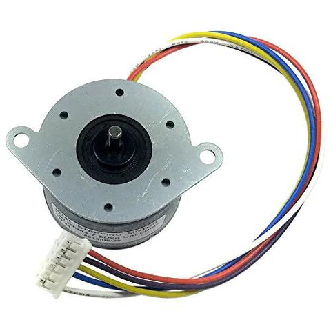 Top view of Unipolar Stepper Motor 5V DC Dual Coil Center-Tapped 7.5 Per Step 120 Ohm with attached wires