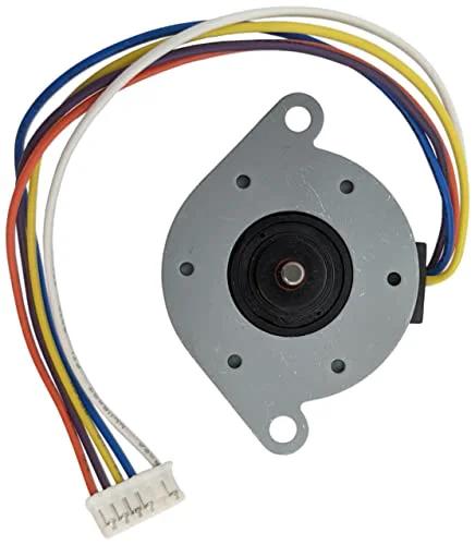 Top view of Unipolar Stepper Motor 5V DC Dual Coil Center-Tapped 7.5 Per Step 120 Ohm with color-coded wire leads