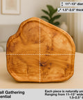 Handmade Premium Fir Wood Lazy Susan Turntable Organizer With Rustic Serving Platter and Cheese Board, unique wood grain centerpiece.