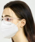 Side view of woman wearing Unisex Anti Fog Safety Glasses With Blue Light Blocking Eye Protection Pack Of 2