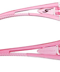 Side view of pink Unisex Safety Glasses With Lightweight Frame And Rubber Nose Pad One Size