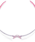 Front view of Unisex Safety Glasses With Lightweight Frame And Rubber Nose Pad One Size showing red and clear frame design