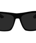 Front view of Unisex Safety Glasses With Matte Black Frame And Removable Side Shields Z87 with smoke lens.
