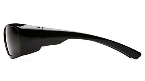 Side view of Unisex Safety Glasses Shade 3.0 IR Filter Scratch Resistant Black Frame with durable nylon material.