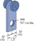 Diagram of Genuine Unistrut P2949-EG 2 Wheel Trolley Assembly with hole dimensions and electro-galvanized finish.