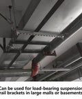 Installed ✝️ Unistrut Channel Trolley Track, 57 in 1-5/8" x 1-5/8" 12 Gauge U-Channel, used in building suspension system