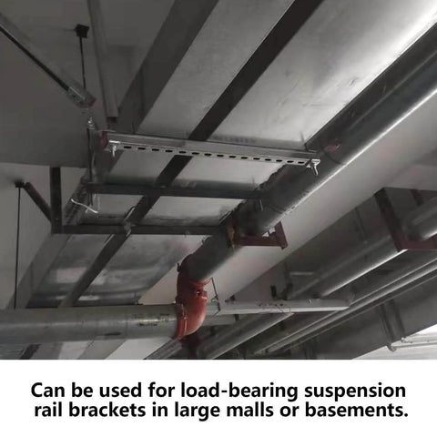 Installed ✝️ Unistrut Channel Trolley Track, 57 in 1-5/8" x 1-5/8" 12 Gauge U-Channel, used in building suspension system