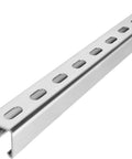 Unistrut Channel Trolley Track, 57 in (4.75 ft) 1-5/8" x 1-5/8", 12 Gauge Steel U-Channel, Galvanized Finish, Slotted Back, side view