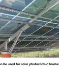 Unistrut Channel Trolley Track, 57 in, 12 Gauge Steel U-Channel, installed in solar panel structure, galvanized finish, slotted back