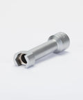 Durable zinc plated Unistrut socket with a 1/2 inch drive fits 1-5/8, 2-7/16, and 3-1/4 inch channels, steel material.