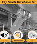 2 Wheel Unistrut Trolley Roller Assembly with metal bearing rollers for silent smooth design in a factory setting