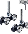 Four Wheel Silent Trolley Rollers Assembly For Unistrut Channel With Hidden Bolt Design Compatible With One And Five Eighths Inch