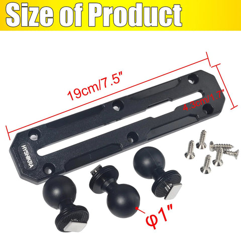 Universal 25mm Ball Mount Base Plate With Three Ball Joints For RAM Mounts B Size Double Socket Arm Heavy Duty Mounting Plate With Screws