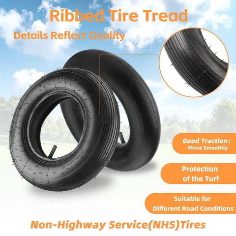 ✝️ (1-set) 4.80/4.00-8" tire and inner tube set, universal replacement pneumatic tires, ribbed tread, suitable for various surfaces
