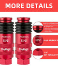 Five In One Universal Quick Connect Air Coupler For 1/4 Inch Female NPT, red body, six ball release sleeve, industrial hose fittings
