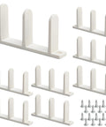 Universal ABS Sliding Door Floor Guide Set, 8 Pack For 1.375 Inch Thick Doors, white guides and screws visible on white background
