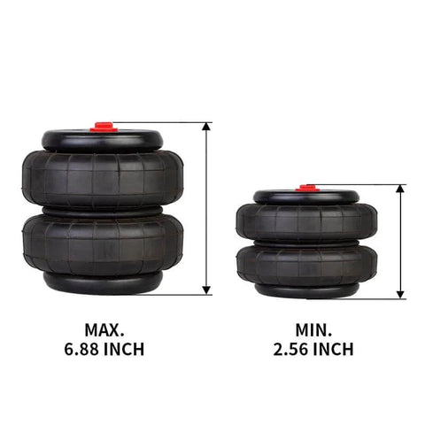 2500 Lb Universal Replacement Air Spring Bag With Half Inch NPT And Double Bellows For Heavy Duty Truck Suspension Two Pack