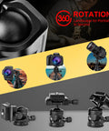 Universal Ball Head Mount with Arca Swiss Plate for DSLRs and Action Cameras Heavy Duty 10 Kilogram Load, 360 Degree Rotation Showcase