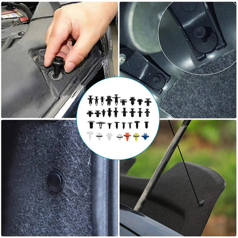 1365Pcs Car Push Retainer Clips Kit Must Have JNLK Universal Fit With 44 Most Popular Sizes Nylon Fasteners Set Blue displayed in use