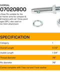 Beefed Up Heavy Duty Six Pack Cat 1 Draw Pin Hitch Accessories For Tractors Five And A Half Inch Universal Forged Lift Arm Pins