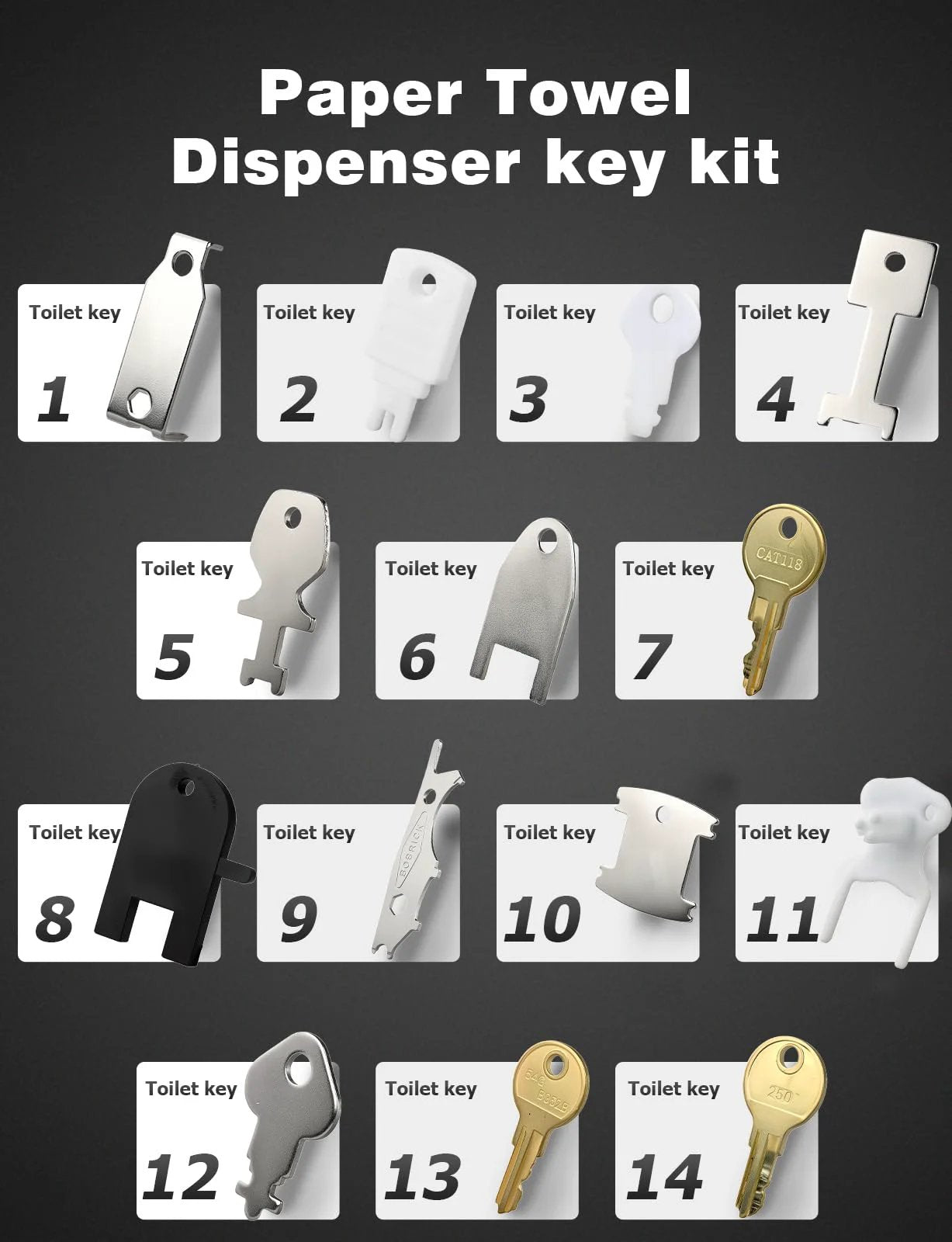 Universal Dispenser Key Set With 29 Replacement Keys ✓
