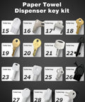 Universal Dispenser Key Set For Paper Towel, Toilet Paper, And Soap Dispensers With 29 Replacement Keys Fits Most Brands Easy Universal Access