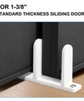 8 Pack Universal Floor Guide For Sliding Doors ABS Plastic Bottom Track For 1-3/8 Inch Thick Doors installed on dark cabinet