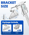 Universal Ball Stud Mounting Brackets For Gas Struts And Shocks 10Mm Holes Includes 4 Flat Brackets And 12 Screws with dimensions