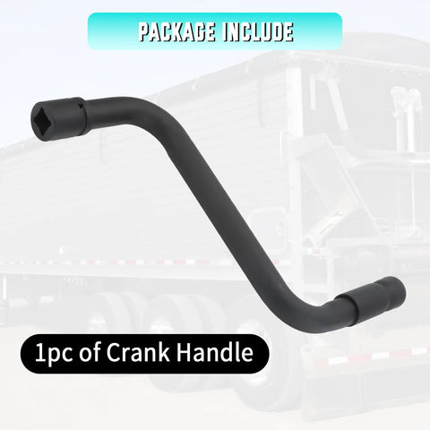 Universal Grain Trailer Crank Handle 13/16 Inch Square Drive 14 Inch Throw in black metal with rust-resistant finish