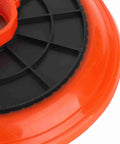 Close-up of Universal Grease Suction Plate with leakproof design, featuring an orange rim and black grid pattern, by SIXRUN.