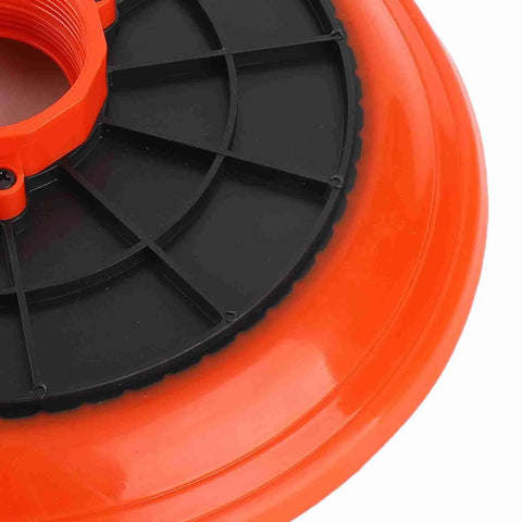 Close-up of Universal Grease Suction Plate with leakproof design, featuring an orange rim and black grid pattern, by SIXRUN.