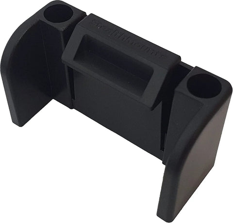 Universal level holder with locking mounts, black color, StealthMounts compatible accessory for job site leveling, 4 pack shown.