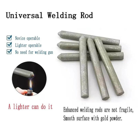 Low Temperature Universal Welding Rods 6 Piece Set for aluminum, stainless steel, iron, and copper, easy melt and lighter operable.