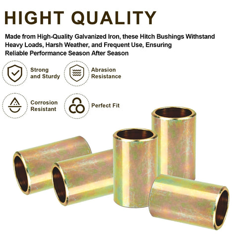 5 Pack Universal Lower Lift Arm Bushing Fits Category II To I Hitch Systems Cat I To Cat II For Tractor Im plements, five galvanized bushings