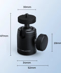 Universal Mini Tripod Ball Head With One Quarter Inch Screw In Stainless Steel And Aluminum Alloy 360 Degree Pan And Ninety Degree Tilt view
