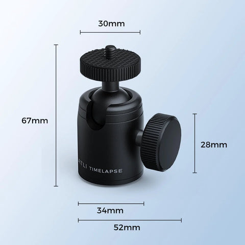 Universal Mini Tripod Ball Head With One Quarter Inch Screw In Stainless Steel And Aluminum Alloy 360 Degree Pan And Ninety Degree Tilt view