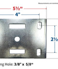 Heavy Duty Flat Free Spring Gate Caster With Universal Mount eight inch wheel mounting bracket dimensions