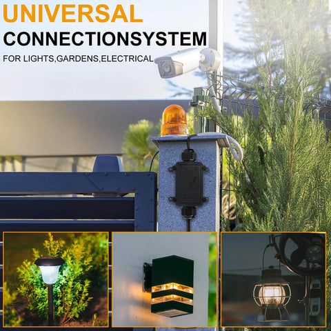 IP68 Waterproof Outdoor Junction Box Built Tough For Real 2 Way Electrical Box With Two M20 Cable Gland Connectors installed on pole
