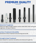 Power Steering Pulley Puller And Installer Kit 12 Piece All In One Universal Tool Set steel components displayed in a row