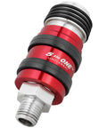 5 In One Universal Safety Exhaust Quick Connect Industrial Coupler 1/4 Inch NPT Male with metal body and safety design