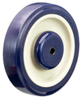 Universal Replacement Shopping Cart Wheel 5 Inch By 1.25 Inch Blue And Tan Crown TPU Tread With Dual 5 16th Precision Bearings 250 Lb Capacity