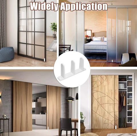 4 Pack Universal ABS Sliding Closet Door Floor Guides for 1-3/8 Inch Thick Doors White with Screws in various interior settings