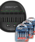 Universal Smart Battery Charger And Maintenance Station For AA AAA C D 9V USB with rechargeable AA batteries in packaging