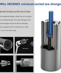 Cutaway view of 11 To 32mm And 7 To 19mm Auto Adjust Universal Socket Wrench Set for drills, showing internal honeycomb structure