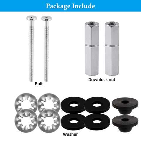 parts list of the Stainless Steel Toilet Seat Bolts Kit