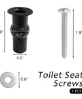 No Fuss Easy Install Universal Toilet Seat Hinge Screws With Stainless Steel And Rubber Top Mount Hardware To Stop Shifting Seats Quacc 4 Pack