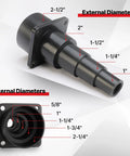 Universal Tool Adapters 2 Pack For Wet And Dry Vacuums Connect Hoses To Tools With 2-1/2 inch diameter hose, black material.