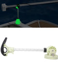 Aolidsive trolling motor stabilizer mount installed on a boat; marine-grade aluminum alloy, 7-angle adjustable.
