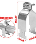 Ten-piece universal tube clamps deliver secure, corrosion-resistant support for Unistrut channels; 2 inch wall mount conduits, shown installed.