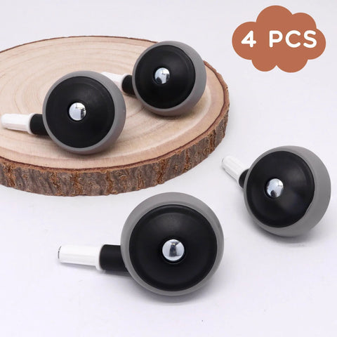 4 Pack Universal Walker Replacement Wheels For Strollers And Learning Walkers shown on wooden surface